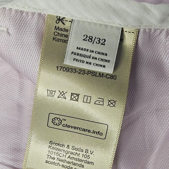 Scotch & Soda Pants The Lowry Mid-Rise Slim Fit Trousers Striped Sz 28/32 - Picture 7 of 8